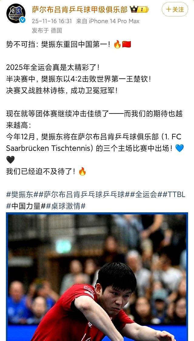 德国队逆转瑞典队，樊振东统治全场